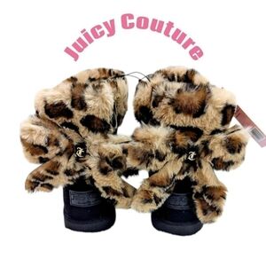 Juicy Couture Leopard print faux fur boots